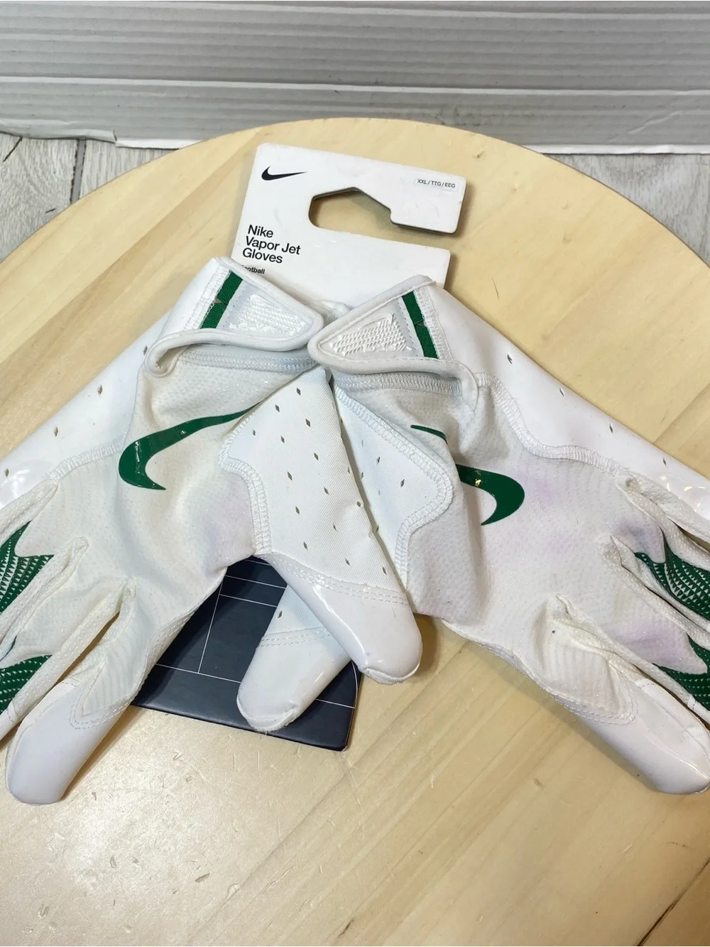 Nike Vapor Jet Football Gloves White & Green Men's Size 2XL XXL New With Tags  T